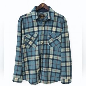 Freedom Foundry Blue Plaid Fleece Flannel Shirt